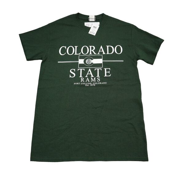 MV Sport Shirt Mens S Green Colorado State Rams Short Sleeve Crew Neck T Shirt - Picture 1 of 15